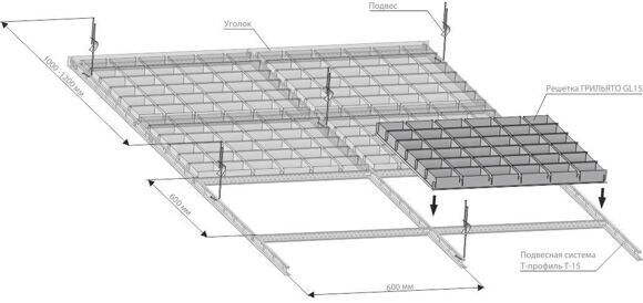 схема монтажа грильято GL-15